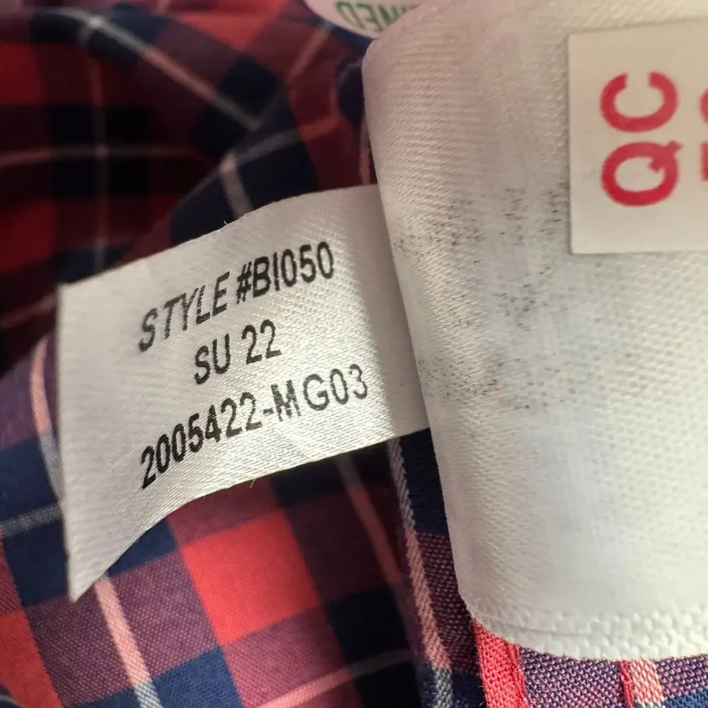 NWT J. Crew Men's Blue Pink Plaid Casual Long Sleeve Button Up Shirt Size XXL
